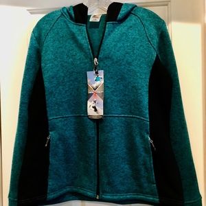 Women's ZeroXPolar Full Zip Performance Fleece Jacket, Dark Green, Large,  NEW!!